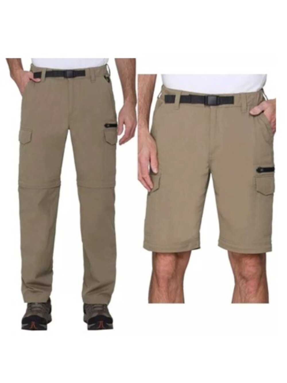 BC Clothing Mens Convertible Lightweight Comfort Stretch Cargo Pants, L 30